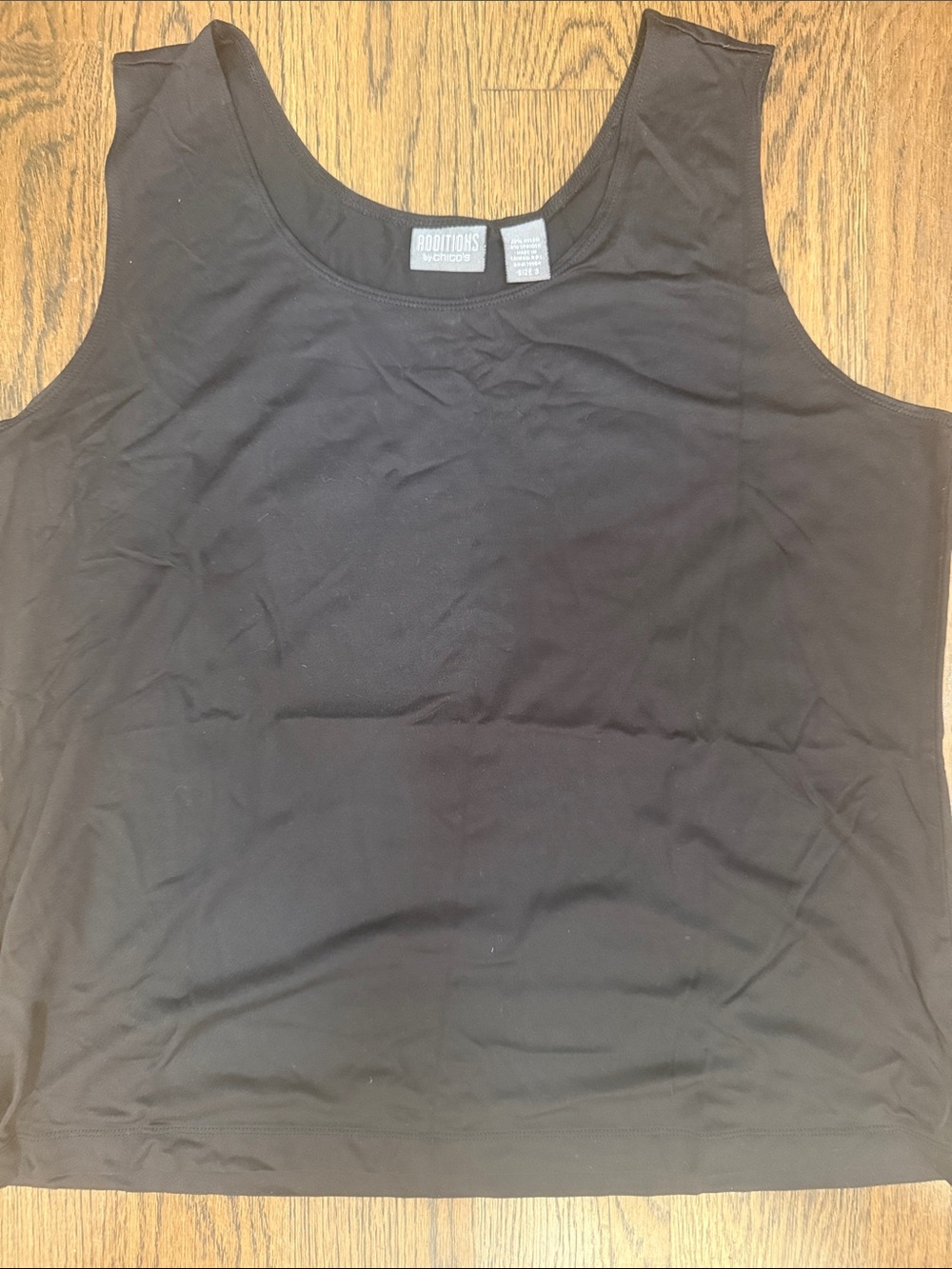 Chico's Favorite Black Scoop Neck Tank size 3=16